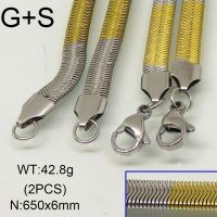 304 Stainless Steel Necklace,Handmade Soldered Herringbone Chains,Vacuum Plating Gold & True Color,6x650mm,about 42.8g/package,1 pc/package,6N20319vhov-452