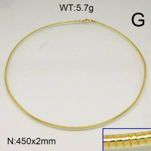 304 Stainless Steel Necklace,Collar & Omega Chain,Vacuum Plating Gold,2x450mm,about 5.7g/package,1 pc/package,6N20364vbpb-352
