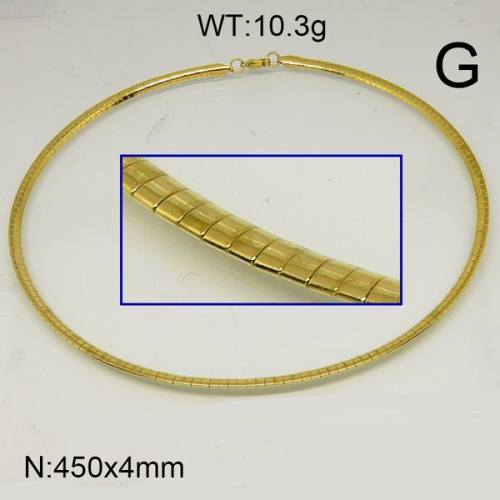 304 Stainless Steel Necklace,Collar & Omega Chain,Vacuum Plating Gold,4x450mm,about 10.3g/package,1 pc/package,6N20365vbpb-352
