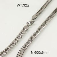 304 Stainless Steel Necklace,Foxtail Wheat Chain,True Color,6x600m,about 32g/package,1 pc/package,6N20750bbml-697