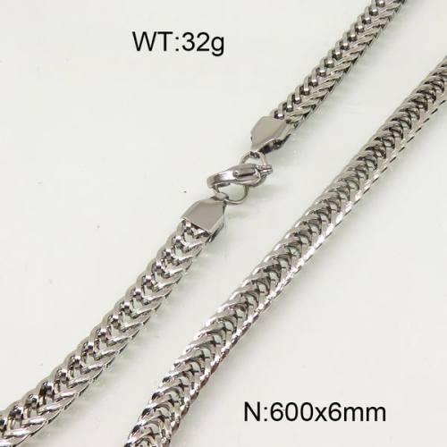 304 Stainless Steel Necklace,Foxtail Wheat Chain,True Color,6x600m,about 32g/package,1 pc/package,6N20750bbml-697