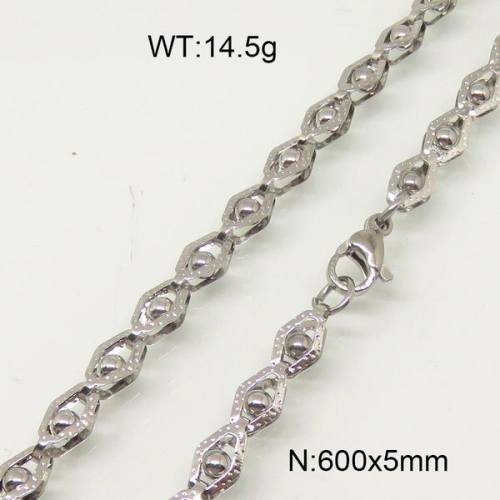 304 Stainless Steel Necklace,Link Chains,Soldered,True Color,5x600mm,about 14.5g/package,1 pc/package,6N20751bbml-697