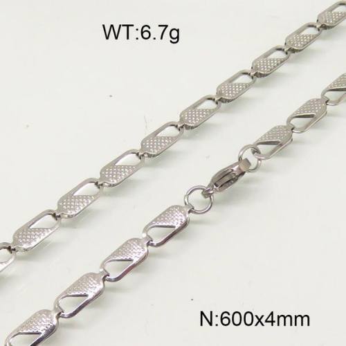 304 Stainless Steel Necklace,Link Chains,Soldered,True Color,4x600mm,about 6.7g/package,1 pc/package,6N20752aakl-697