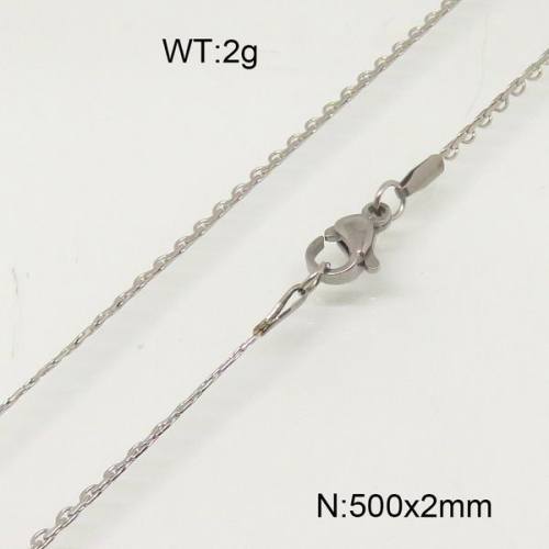 304 Stainless Steel Necklace,Cable Chains,Soldered,Flat Oval,True Color,2x500mm,about 2g/package,1 pc/package,6N20753avja-697
