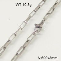 304 Stainless Steel Necklace,Venetian Box Chains,True Color,3x600mm,about 10.8g/package,1 pc/package,6N20756avja-697