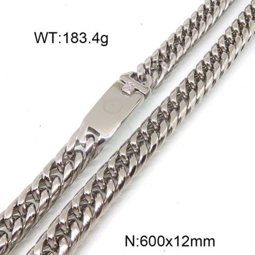 304 Stainless Steel Necklace,Cuban Link Chains,Chunky Curb Chains,Twisted Chains,Unwelded,Faceted,True Color,12x600mm,about 183.4g/package,1 pc/package,6N20784bkab-397