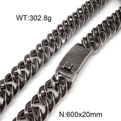 304 Stainless Steel Necklace,Foxtail Wheat Chain,True Color,20x600mm,about 302.8g/package,1 pc/package,6N20804amaa-397