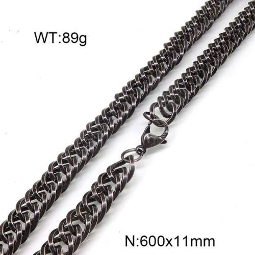 304 Stainless Steel Necklace,Foxtail Wheat Chain,Vacuum Plating Back,11x600mm,about 89g/package,1 pc/package,6N20807aiov-397