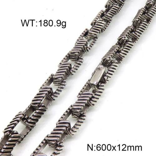 304 Stainless Steel Necklace,Venetian Box Chains,True Color,12x600mm,about 180.9g/package,1 pc/package,6N20811bkab-397