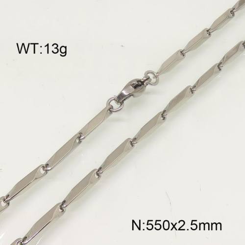 304 Stainless Steel Necklace,Bar Link Chains ,True Color,2.5x550mm,about 13g/package,1 pc/package,6N20990aajl-641