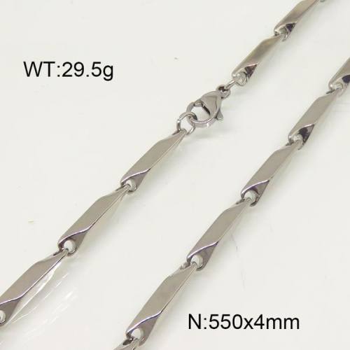 304 Stainless Steel Necklace,Bar Link Chains ,True Color,4x550mm,about 29.5g/package,1 pc/package,6N20995vbmb-641