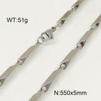 304 Stainless Steel Necklace,Bar Link Chains ,True Color,5x550mm,about 51g/package,1 pc/package,6N21000vbmb-641