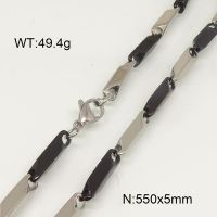304 Stainless Steel Necklace,Bar Link Chains ,Vacuum Plating Back & True Color,5x550mm,about 49.4g/package,1 pc/package,6N21002vhha-641