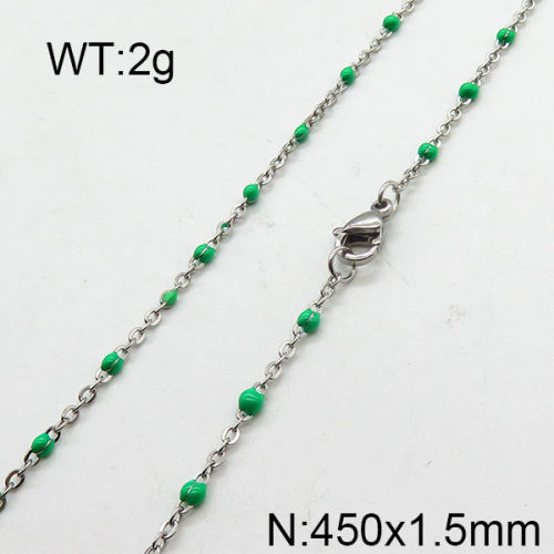 304 Stainless Steel Necklace,Enamel Link Chains,Cable Chains,Soldered,Flat Oval,True Color,1.5x450mm,about 2g/package,1 pc/package,6N3000845vail-368