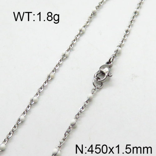 304 Stainless Steel Necklace,Enamel Link Chains,Cable Chains,Soldered,Flat Oval,True Color,1.5x450mm,about 1.8g/package,1 pc/package,6N3000851vail-368