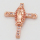Brass Cubic Zirconia Links Connectors,Cross with Jesus,For Easter,Long-lasting plated,Rose Golden,14x17mm,Hole:1mm,about 1g/pc,5 pcs/package,XFCO00900aajl-L002
