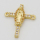 Brass Cubic Zirconia Links Connectors,Cross with Jesus,For Easter,Long-lasting plated,Golden,14x17mm,Hole:1mm,about 1g/pc,5 pcs/package,XFCO00901aajl-L002