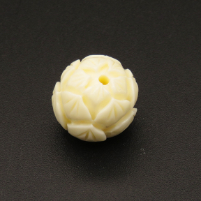 Resin Beads,Flower-shaped beads,Cream color,6mm,Hole:1.5mm,about 0.2g/pc,1pc/package,XBR00003albv-L001