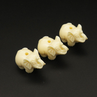 Resin Beads,Elephant,Cream color,30x22x16mm,Hole:2.5mm,about 6.6g/pc,1pc/package,XBR00010iobb-L001