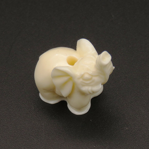 Resin Beads,Elephant,Cream color,21x20x12mm,Hole:2mm,about 3.0g/pc,1pc/package,XBR00012iibb-L001