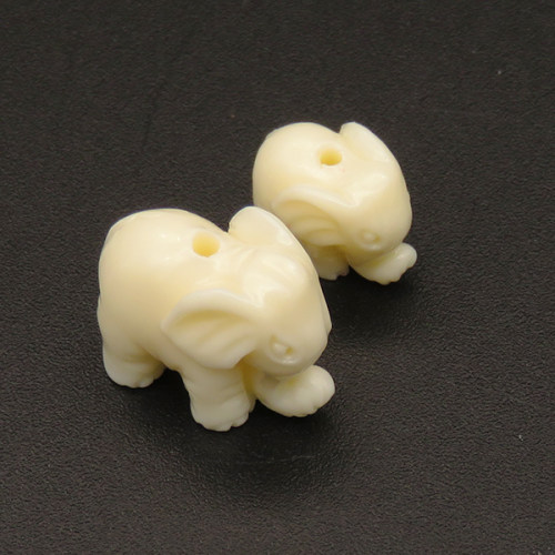 Resin Beads,Elephant,Cream color,7x8x10mm,Hole:1mm,about 0.4g/pc,1pc/package,XBR00013hmbb-L001