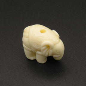 Resin Beads,Elephant,Cream color,9x14x15mm,Hole:1.5mm,about 1.7g/pc,1pc/package,XBR00015ibbb-L001