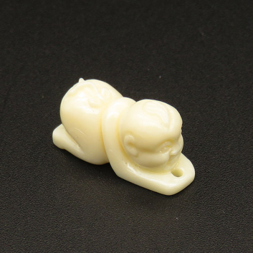 Resin Pendants,Boy,Cream color,9x10x19mm,Hole:1.5mm,about 1.4g/pc,1pc/package,XBR00020hmbb-L001