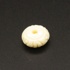Resin Beads,Engraved spacer beads,Cream color,5x11mm,Hole:2mm,about 0.5g/pc,1pc/package,XBR00023bobb-L001