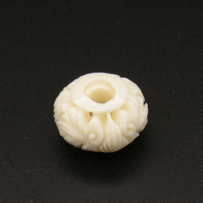 Resin Beads,Engraved spacer beads,Cream color,11x16mm,Hole:5mm,about 2.0g/pc,1pc/package,XBR00025hjbb-L001