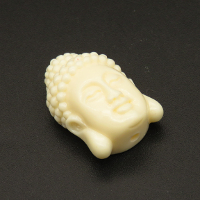Resin Beads,Buddha head,Cream color,7x10x13mm,Hole:1.5mm,about 0.9g/pc,1pc/package,XBR00032bobb-L001