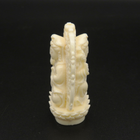 Resin Beads,Double sided,Buddha image,Cream color,21x38x53mm,Hole:3mm,about 27.3g/pc,1pc/package,XBR00037vbnl-L001