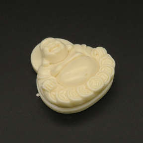 Resin Pendants,Single side,Buddha image,Cream color,13x38x44mm,Hole:2mm,about 18.8g/pc,1pc/package,XBR00039bbml-L001