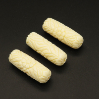 Resin Beads,Carved Tube Beads,Cream color,7x26mm,Hole:2mm,about 1.7g/pc,1pc/package,XBR00046hibb-L001