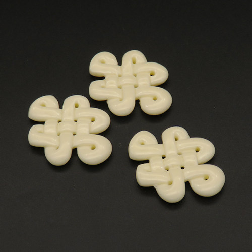 Resin Pendants,Chinese knot,Cream color,4x25x33mm,Hole:1.5mm,about 2.9g/pc,1pc/package,XBR00057jjbb-L001
