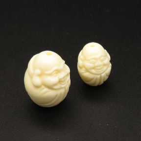 Resin Beads,Buddha head,Cream color,14x14x19mm,Hole:2mm,about 3.2g/pc,1pc/package,XBR00089iibb-L001
