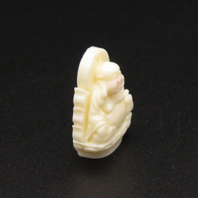 Resin Pendants,Single side,Buddha image,Cream color,6x14x19mm,Hole:1.5mm,about 1.6g/pc,1pc/package,XBR00099ijbb-L001