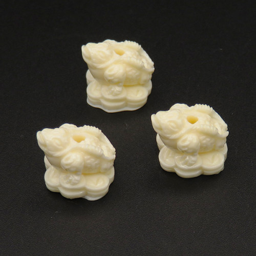 Resin Beads,Toad,Cream color,14x13x15mm,Hole:1.5mm,about 1.8g/pc,1pc/package,XBR00101hibb-L001