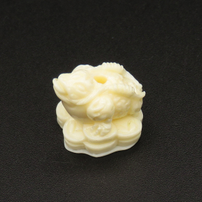Resin Beads,Toad,Cream color,14x13x15mm,Hole:1.5mm,about 1.8g/pc,1pc/package,XBR00101hibb-L001