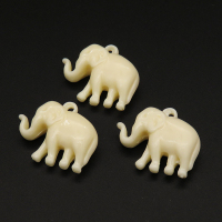 Resin Pendants,Elephant,Cream color,9x18x24mm,Hole:1.5mm,about 2.2g/pc,1pc/package,XBR00103iobb-L001