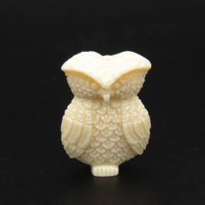 Resin Beads,Owl,Cream color,10x20x30mm,Hole:2mm,about 4.2g/pc,1pc/package,XBR00105jlbb-L001