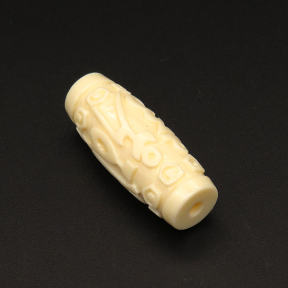 Resin Beads,Carved Rice Beads,Cream color,13x34mm,Hole:2.5mm,about 5.5g/pc,1pc/package,XBR00120jobb-L001