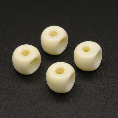 Resin Beads,Engraved spacer beads,Cream color,7x8mm,Hole:2mm,about 0.4g/pc,1pc/package,XBR00127ajvb-L001