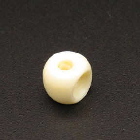 Resin Beads,Engraved spacer beads,Cream color,7x8mm,Hole:2mm,about 0.4g/pc,1pc/package,XBR00127ajvb-L001