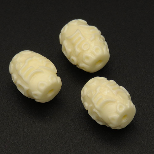 Resin Beads,Tube Beads,Cream color,11x13mm,Hole:2mm,about 1.3g/pc,1pc/package,XBR00129bobb-L001