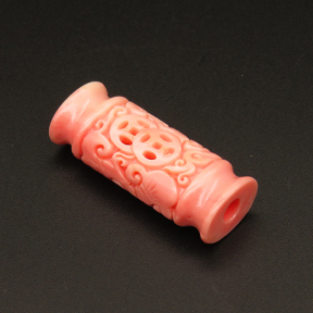 Resin Beads,Tube Beads,Pink,11x15x39mm,Hole:5mm,about 6.3g/pc,1pc/package,XBR00134kibb-L001