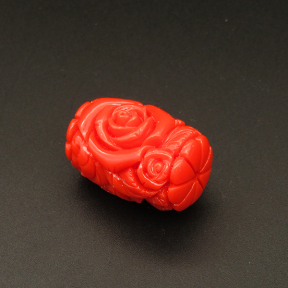 Resin Beads,Carved Drum Beads,Color Mixing,21x31mm,Hole:2.5mm,about 12.2g/pc,1pc/package,XBR00137jlbb-L001