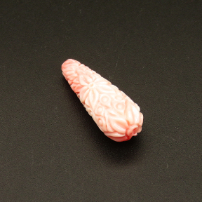 Resin Beads,Carved Water droplets,Pink,11x36mm,Hole:2mm,about 3.2g/pc,1pc/package,XBR00143kibb-L001