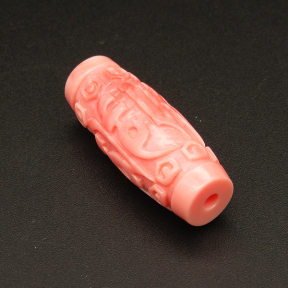 Resin Beads,Carved Rice Beads,Pink,13x35mm,Hole:3mm,about 5.7g/pc,1pc/package,XBR00160jobb-L001