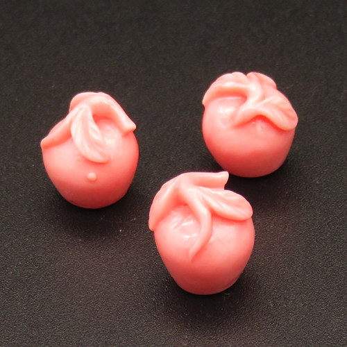 Resin Cabochons,Apple,Pink,10x12mm,Hole:1mm,about 1.0g/pc,1pc/package,XBR00162albv-L001
