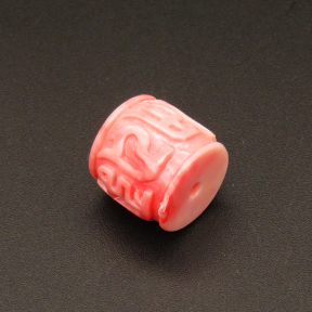 Resin Beads,Tube Beads,Pink,13x14mm,Hole:2mm,about 2.8g/pc,1pc/package,XBR00164amaa-L001